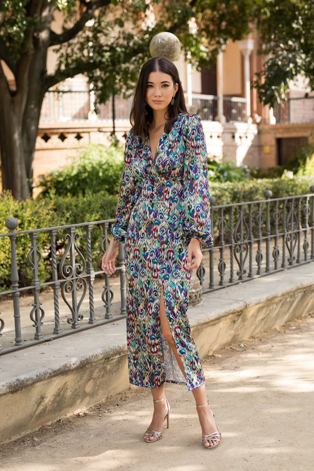 Vestido midi Petunia estampado