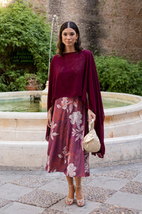 Vestido midi Lola Bordeaux