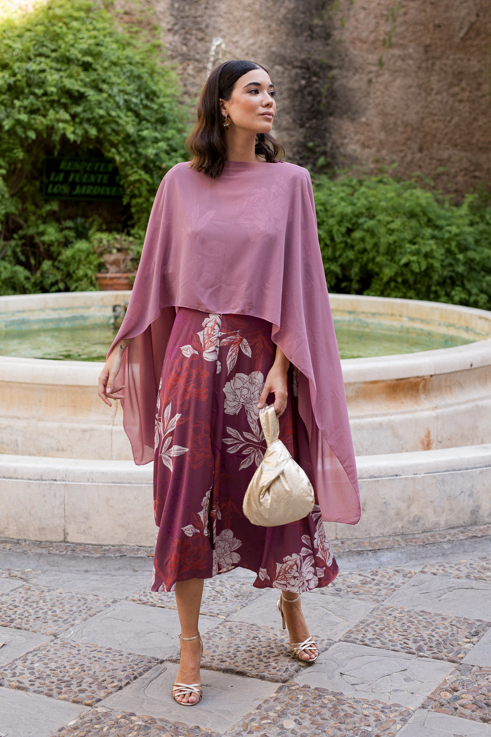 Vestido midi Lola Bordeaux