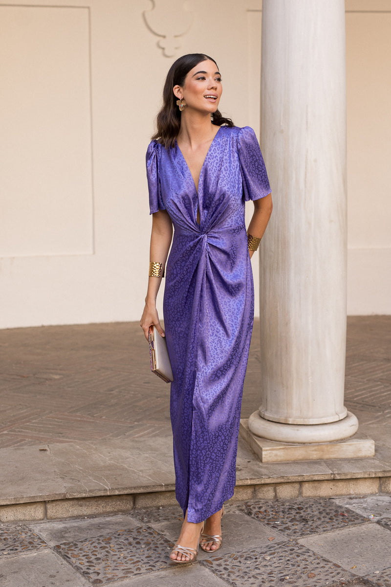 Vestido midi nudo Lavanda - ULTIMAS UNIDADES