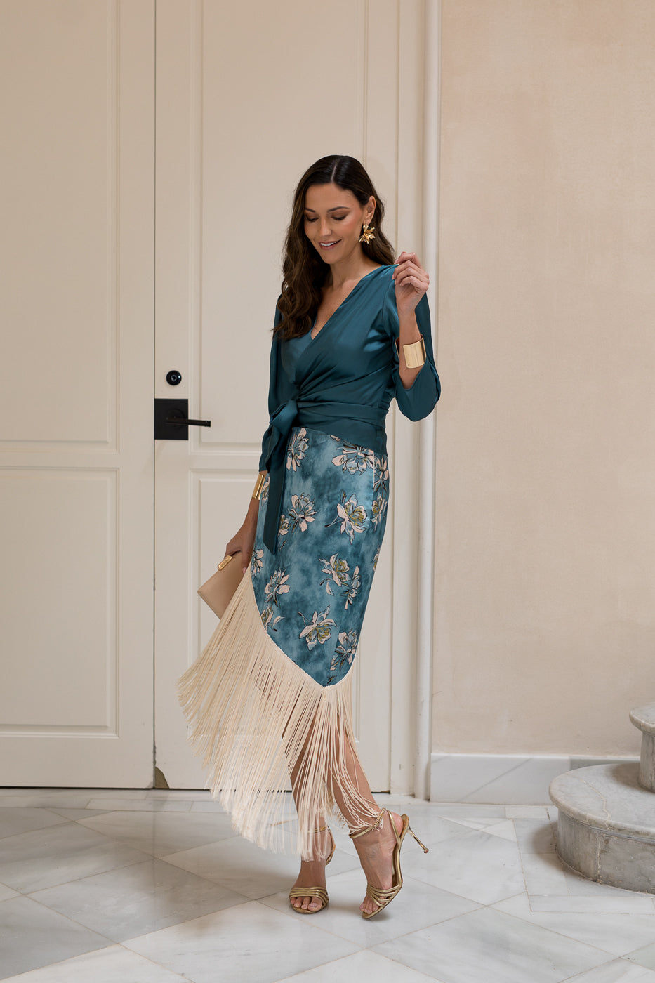 Vestido midi lolita com franjas