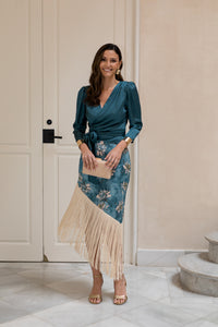 Vestido midi lolita com franjas