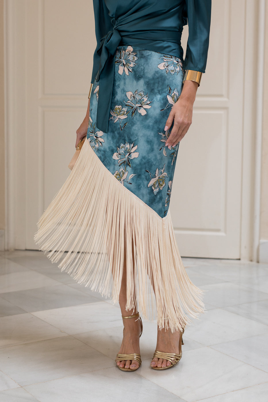 Vestido midi lolita com franjas