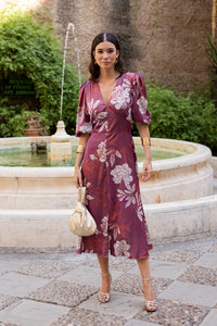 Vestido midi Lola Bordeaux