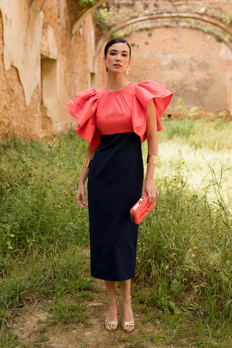 Vestido midi Lola Bordeaux