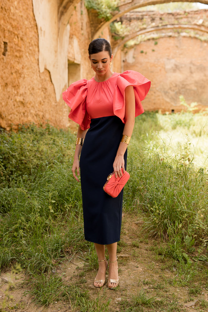 Vestido midi Lola Bordeaux