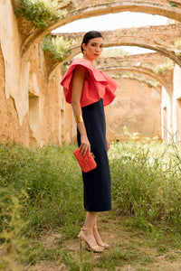 Vestido midi Lola Bordeaux