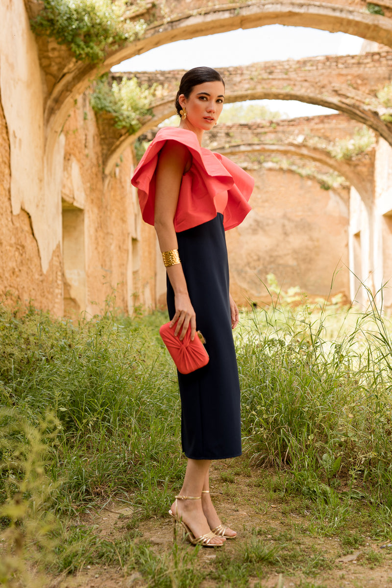 Vestido midi Lola Bordeaux