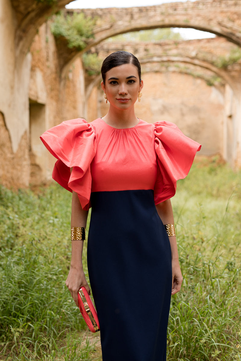 Vestido midi Lola Bordeaux