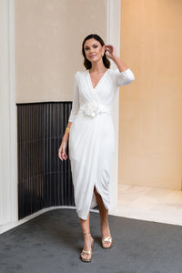 Vestido midi blanco Petunia