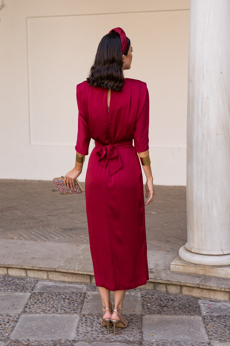 Vestido midi Lola Bordeaux