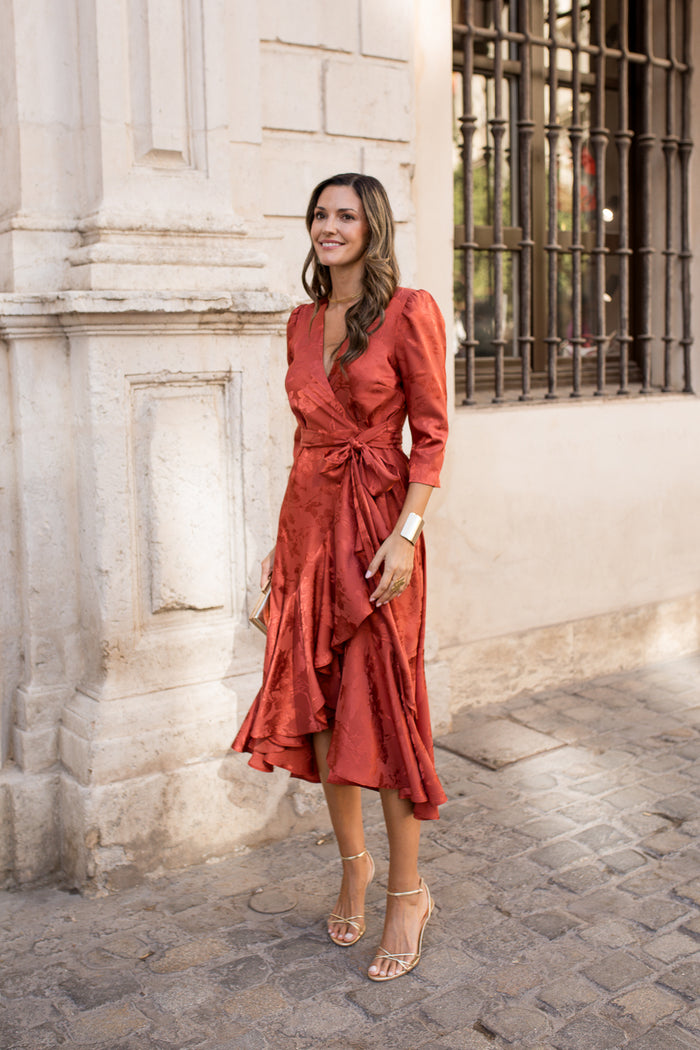 Vestido midi Lola Bordeaux