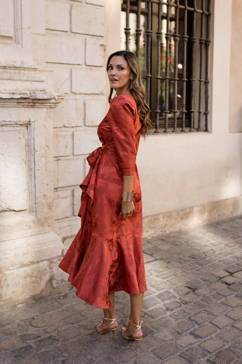 Vestido midi Lola Bordeaux