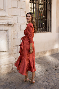 Vestido midi Lola Bordeaux