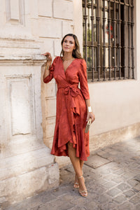 Vestido midi Lola Bordeaux