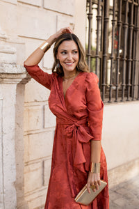 Vestido midi Lola Bordeaux
