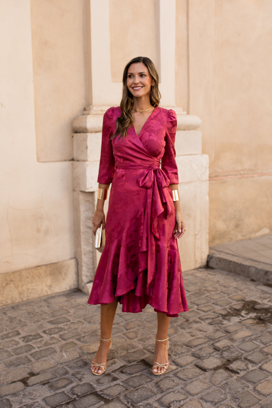 Vestido midi Lola Bordeaux