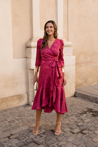 Vestido midi Lola Bordeaux