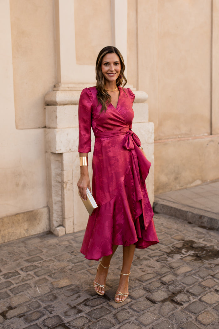 Vestido midi Lola Bordeaux