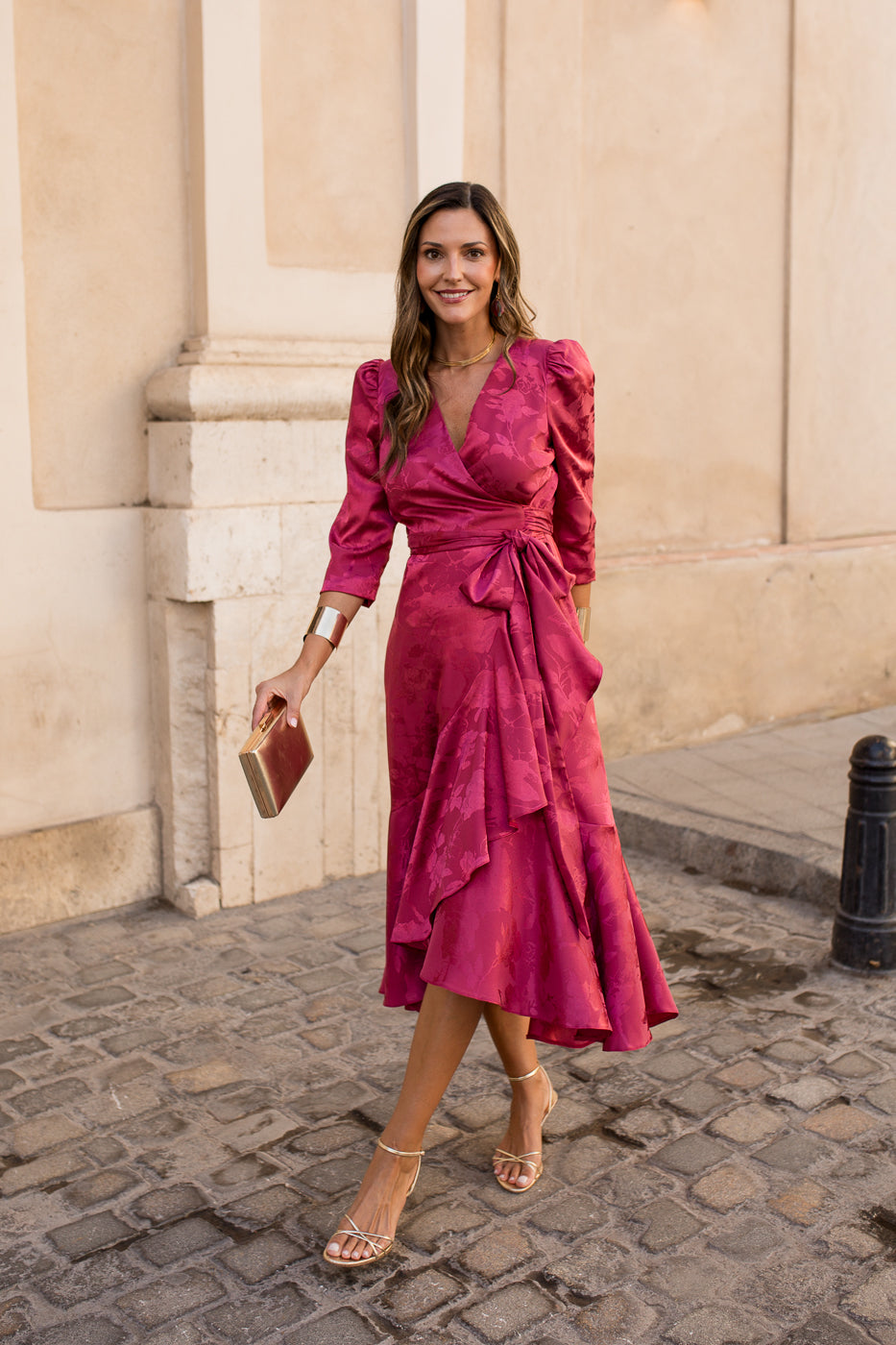 Vestido midi Lola Bordeaux