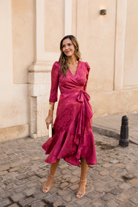 Vestido midi Lola Bordeaux