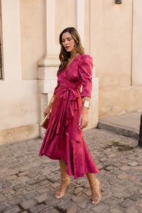 Vestido midi Lola Bordeaux