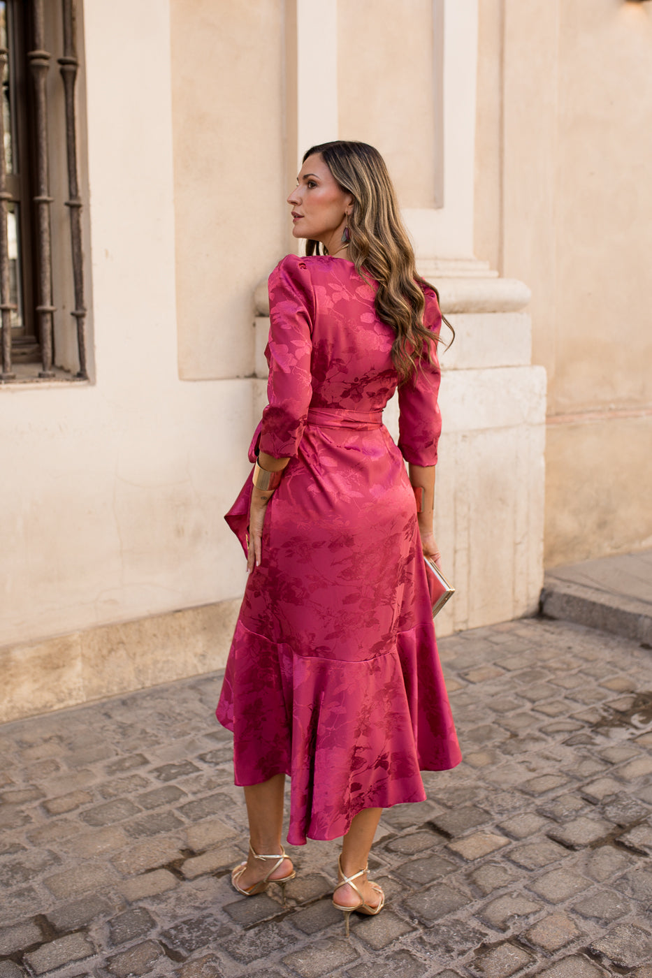 Vestido midi Lola Bordeaux
