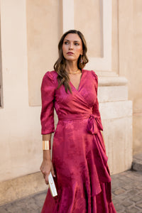Vestido midi Lola Bordeaux