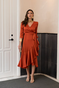 Vestido midi Lola Bordeaux