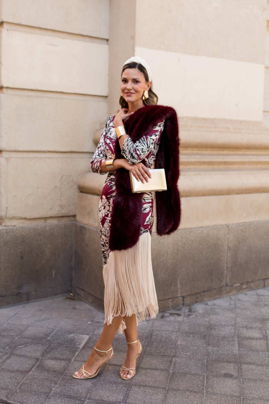 Vestido midi lolita com franjas