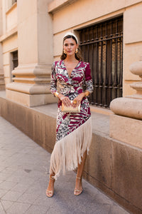 Vestido midi lolita com franjas