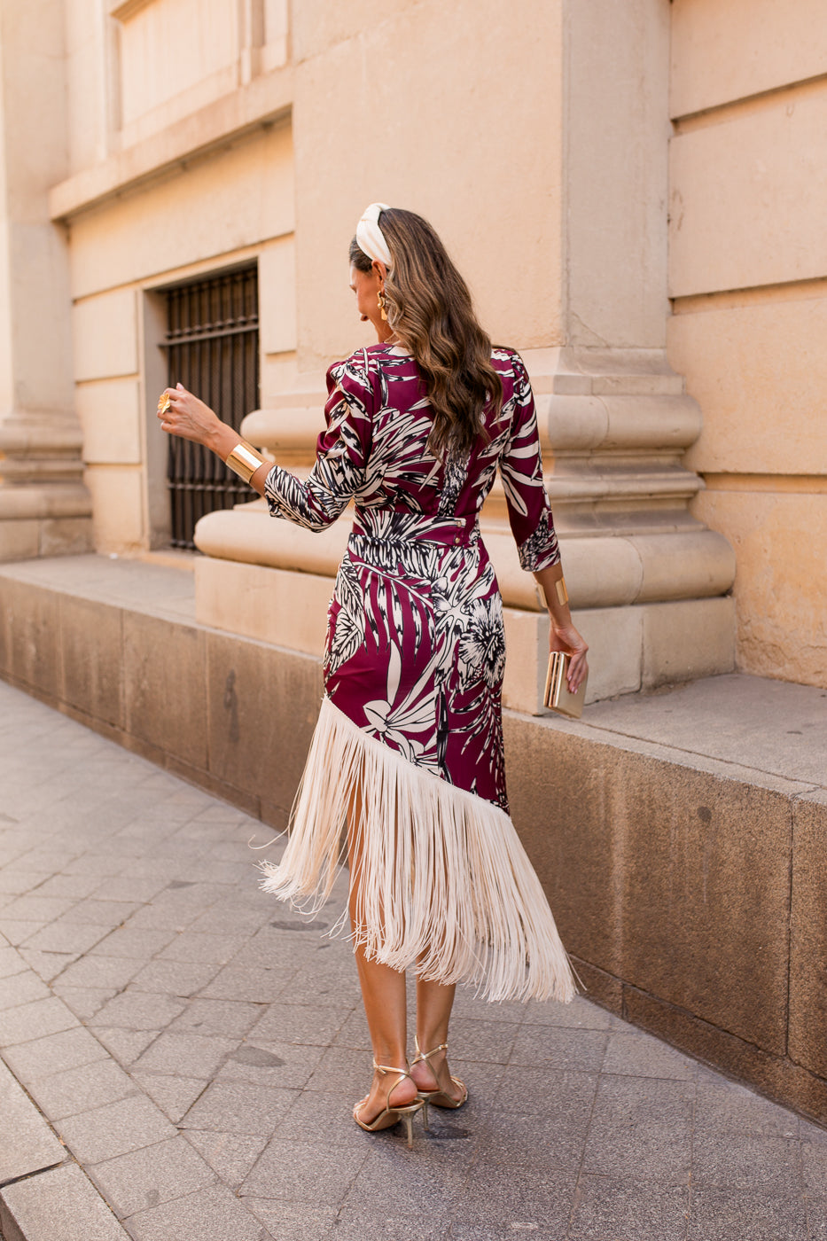 Vestido midi lolita com franjas