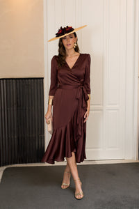 Vestido midi Lola Bordeaux