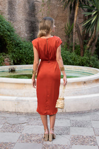 Vestido midi Lola teja