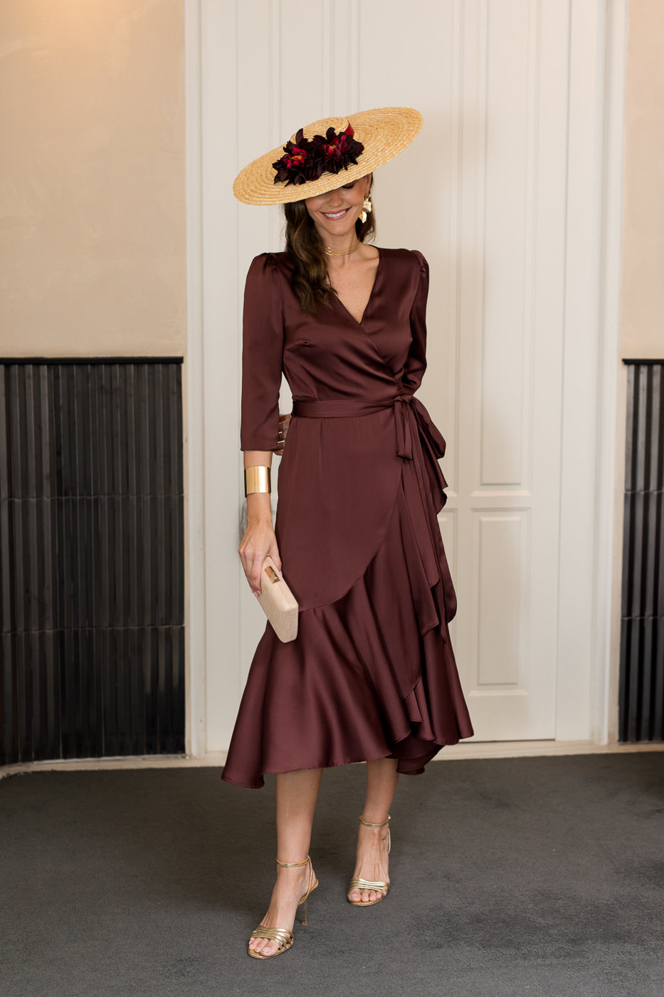 Vestido midi Lola Bordeaux