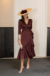 Vestido midi Lola Bordeaux