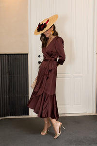 Vestido midi Lola Bordeaux