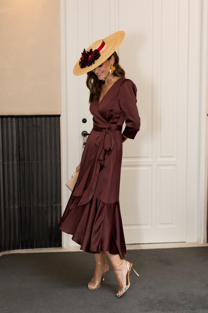 Vestido midi Lola Bordeaux