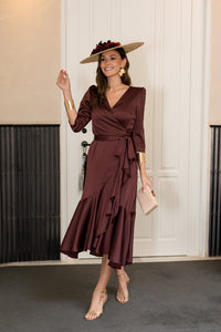 Vestido midi Lola Bordeaux