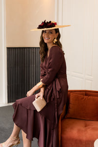 Vestido midi Lola Bordeaux