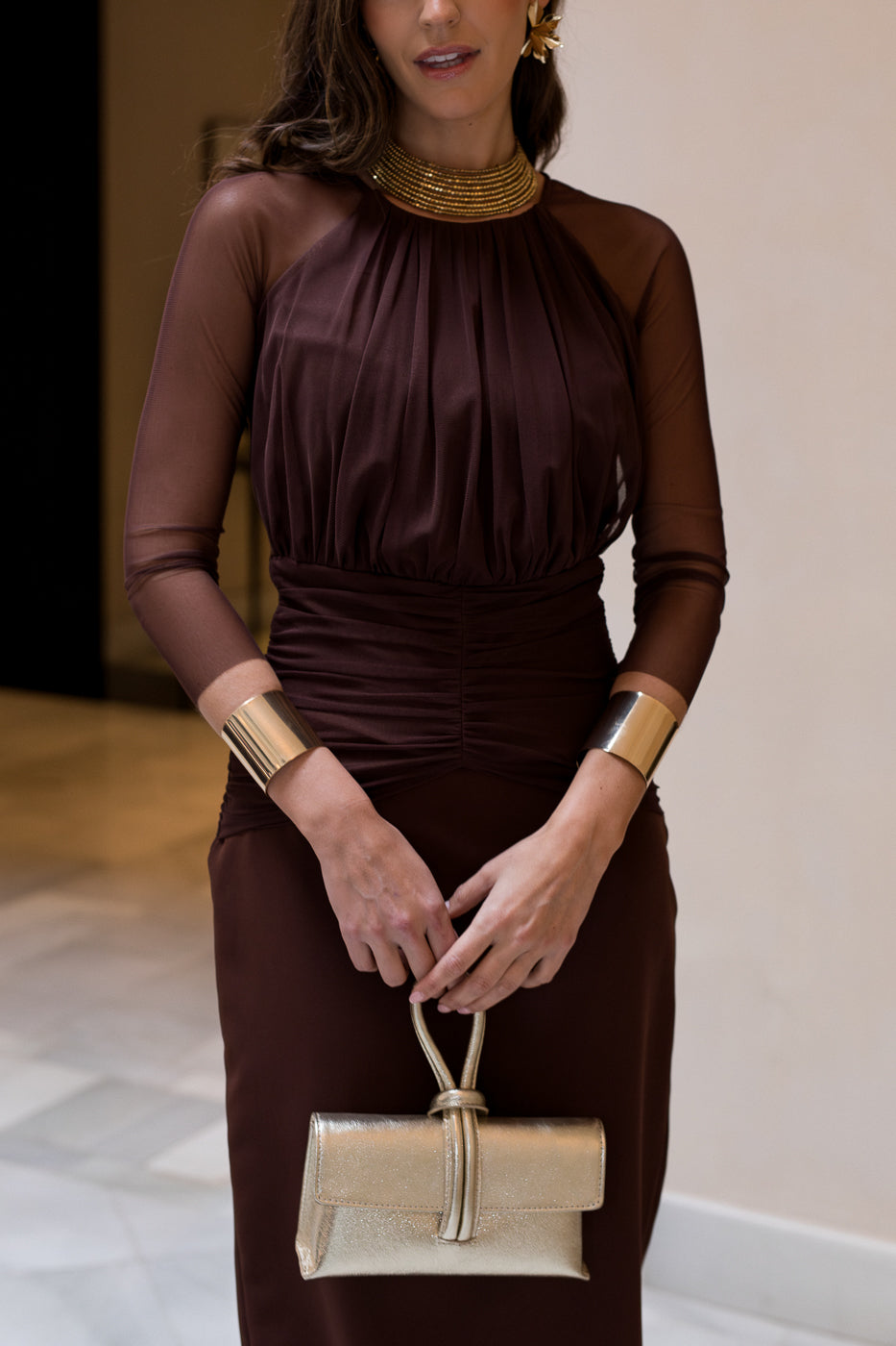 Novo vestido midi drapeado turquesa