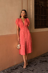 Vestido midi Lola Bordeaux