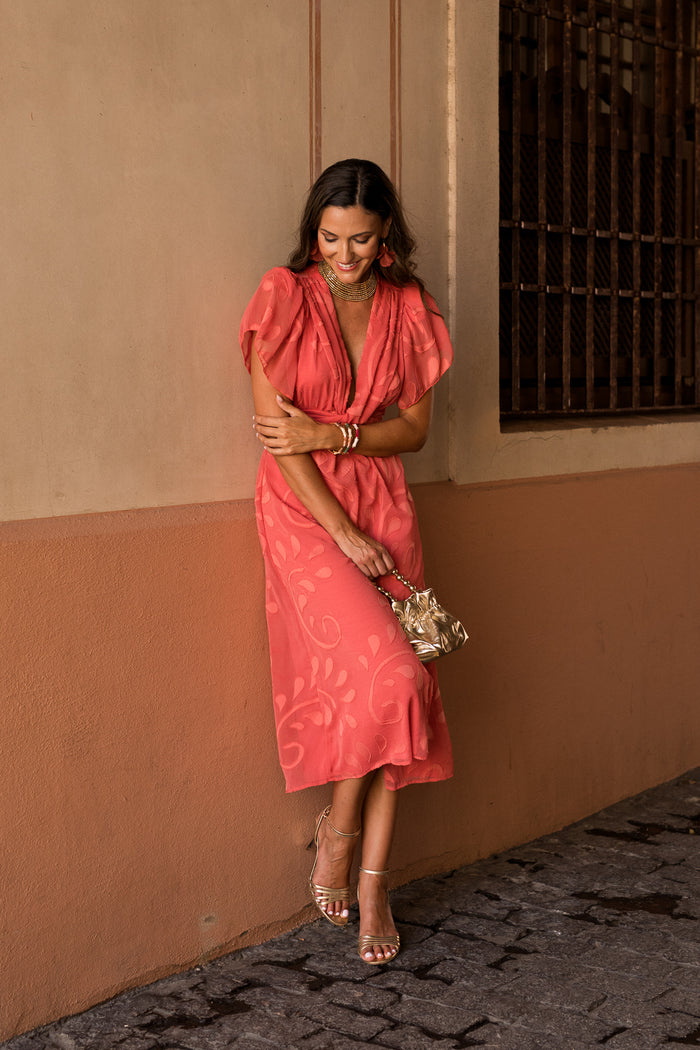 Vestido midi Lola Bordeaux