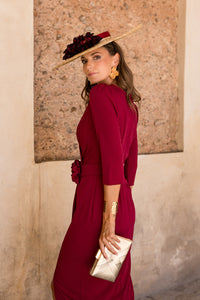 Vestido midi assimétrico Petúnia buganvílias