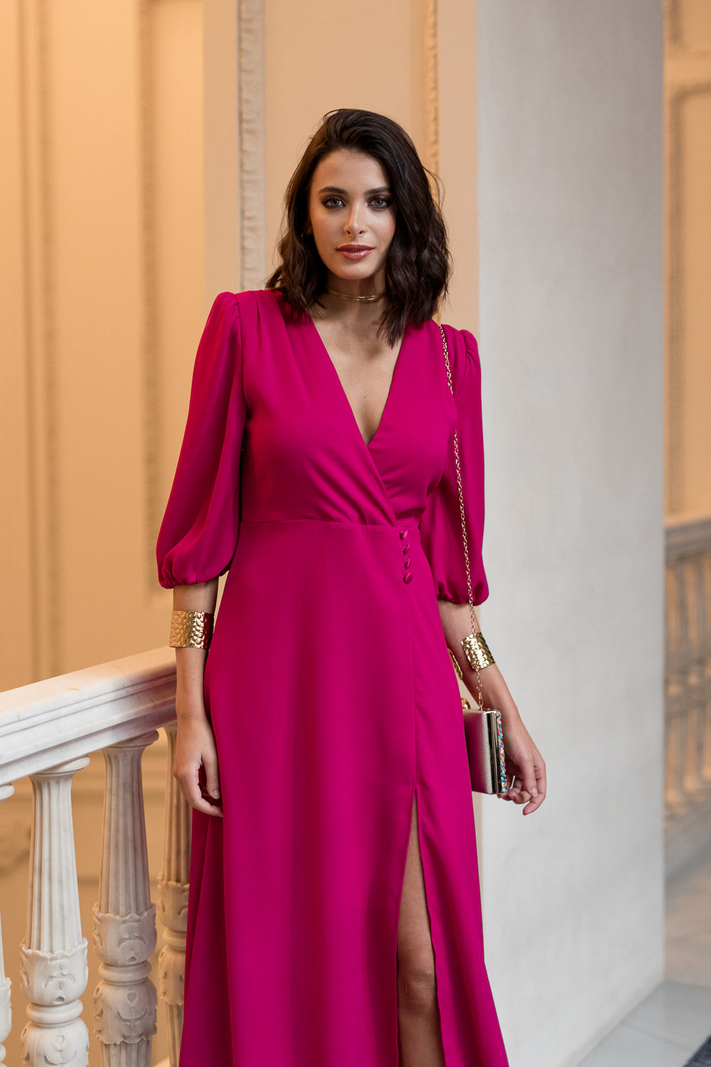 Vestido midi Lola Bordeaux