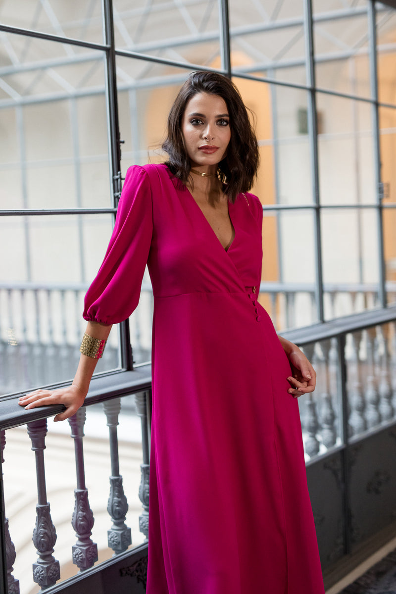 Vestido midi Lola Bordeaux