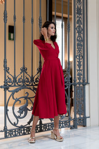 Vestido midi Lola Bordeaux