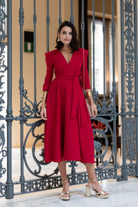 Vestido midi Lola Bordeaux