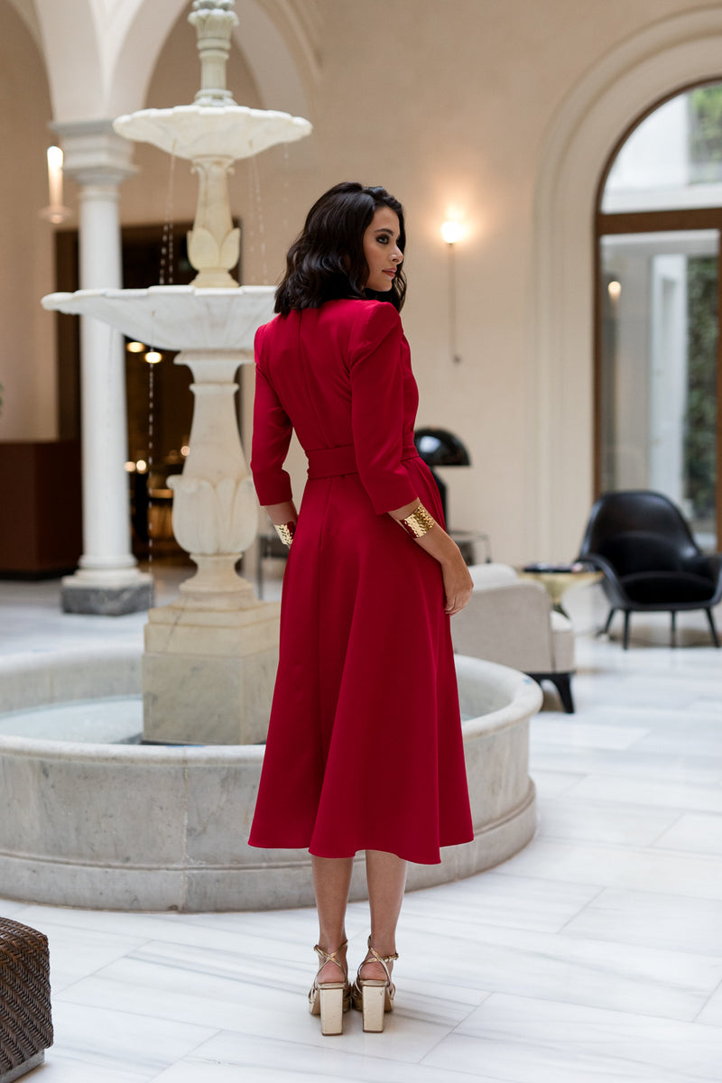 Vestido midi Lola Bordeaux