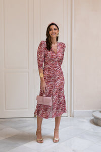 Vestido midi com decote halter